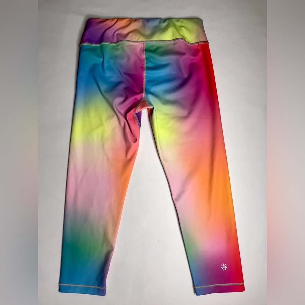 Athleta Girls Printed Chit Chat Capri Rainbow 🌈 Ombré L/12